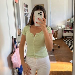 brandy Melville light green zelly top